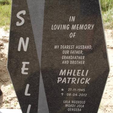 SNELI Mhleli Patrick 1945-2012