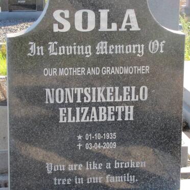 SOLA Nontsikelelo Elizabeth 1935-2009
