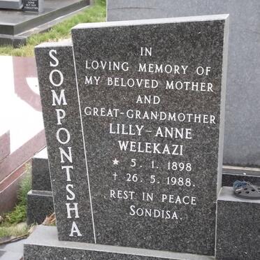 SOMPONTSHA Lilly-Anne Welekazi 1898-1988