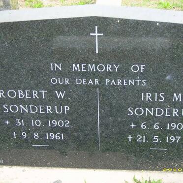 SONDERUP Robert W. 1902-1961 &amp; Iris M. 1905-1973