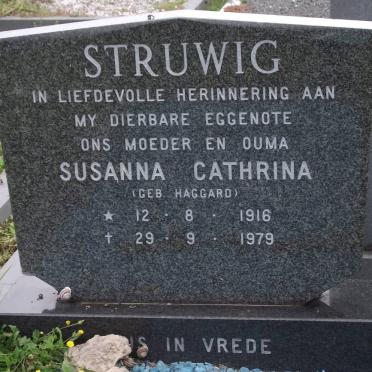 STRUWIG Susanna Cathrina nee HAGGARD 1916-1979