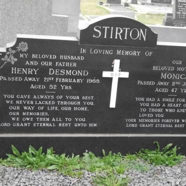 STIRTON Henry Desmond -1968 &amp; Monica -1970