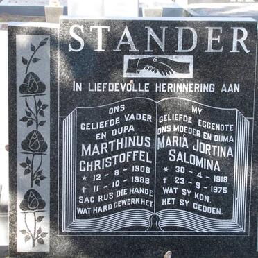 STANDER Marthinus Christoffel 1908-1988 &amp; Maria Jortina Salomina 1918-1975