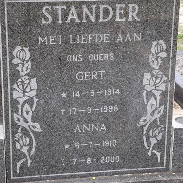 STANDER G.J. 1914-1998 &amp; Anna Johanna 1910-2000
