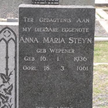 STEYN Anna Maria nee WEPENER 1936-1961