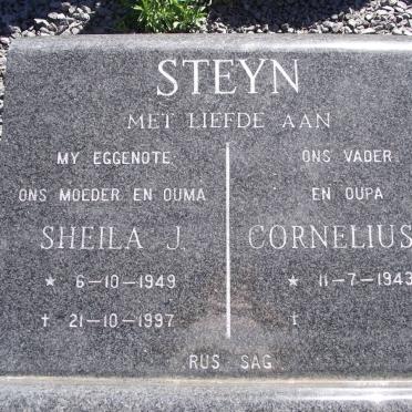 STEYN Cornelius P. 1943- &amp; Sheila J. 1949-1997