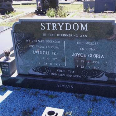 STRYDOM Zwingli 1925-1978 &amp; Joyce Gloria 1931-1995