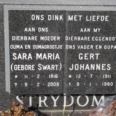 STRYDOM Gert Johannes 1911-1980 &amp; Sara Maria SWART 1916-2008