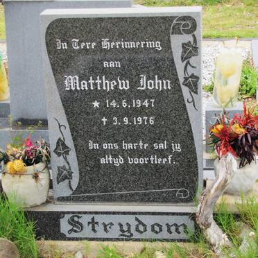 STRYDOM Matthew John 1947-1976