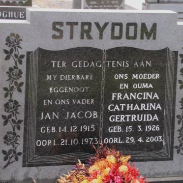 STRYDOM Jan Jacob 1915-1973 &amp; Francina Catharina Gertruida 1926-2003