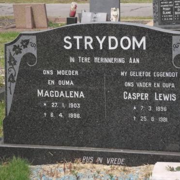 STRYDOM Casper Lewis 1896-1981 &amp; Magdalena 1903-1996