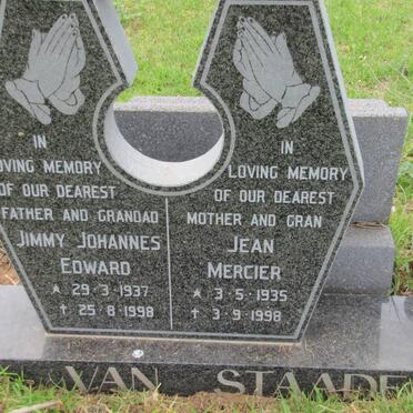 STAADEN Jimmy Johannes Edward, van 1937-1998 &amp; Jean Mercier 1935-1998