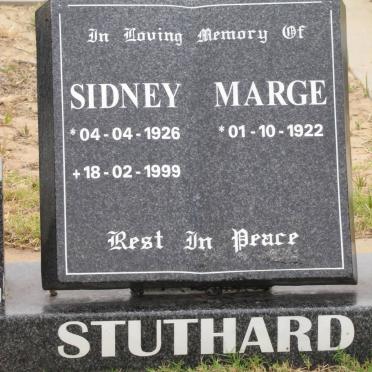 STUTHARD Sidney 1926-1999 &amp; Marge 1922-
