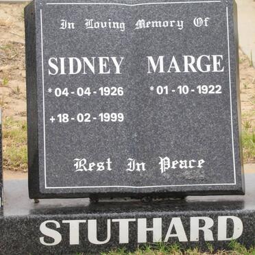 STUTHARD Sidney 1926-1999 &amp; Marge 1922-