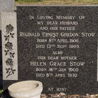 STOW Reginald Ernest Gordon 1906-1965 &amp; Helen Grace 1905-1970
