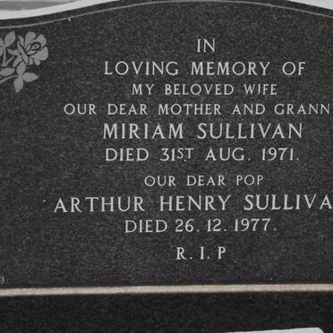 SULLIVAN Arthur Henry 1907-1977 &amp; Miriam -1971