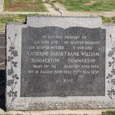 SUMMERTON Frank William 1888-1956 &amp; Catherine Sarah 1902-1969