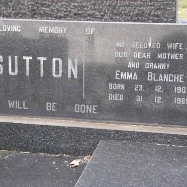 SUTTON Henry Hermanus 1905-1983 &amp; Emma Blanche 1907-1969