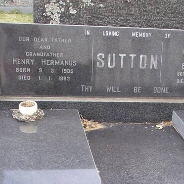 SUTTON Henry Hermanus 1905-1983 &amp; Emma Blanche 1907-1969 