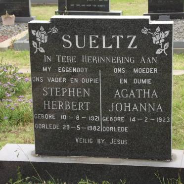 SUELTZ Stephen Herbert 1921-1982 &amp; Agatha Johanna 1923-2010