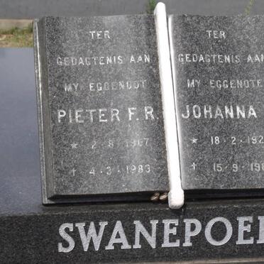 SWANEPOEL Pieter F.R 1967-1983 &amp; Johanna F. 1920-1987