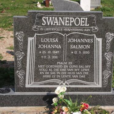 SWANEPOEL Johannes Salmon 1930- &amp; Louisa Johanna 1947-2011