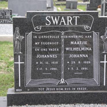 SWART Johannes 1929-1986 &amp; Wilhelmina Johanna 1929-1991