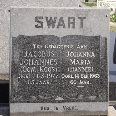 SWART Jacobus Johannes -1977 &amp; Johanna Maria -1963