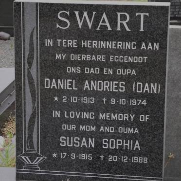 SWART Daniel Andries 1913-1974 &amp; Susan Sophia 1915-1988