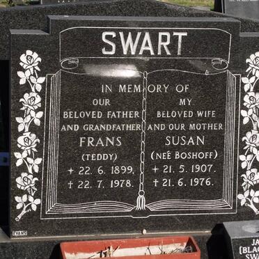 SWART Frans 1899-1978 &amp; Susan BOSHOFF 1907-1976