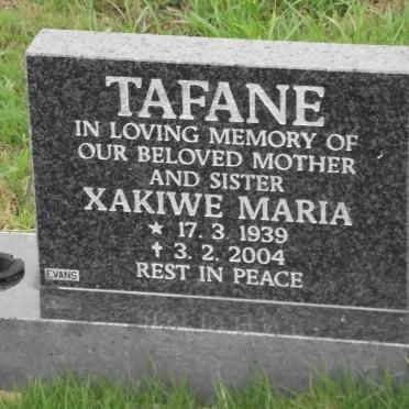 TAFANE Xakiwe Maria 1939-2004