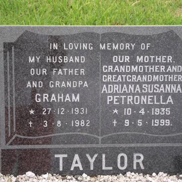 TAYLOR Graham 1931-1982 &amp; Adriana Susanna Petronella 1935-1999
