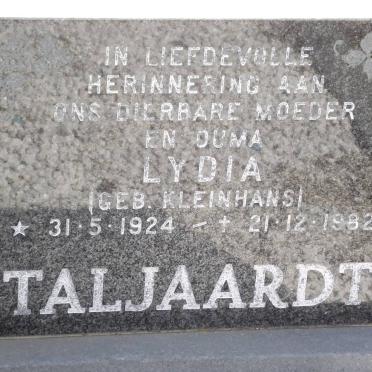 TALJAARDT Lydia nee KLEINHANS 1924-1982