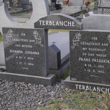 TERBLANCHE Frans Frederik 1901-1992 &amp; Susanna Johanna 1904-1994