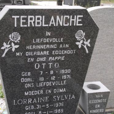 TERBLANCHE Otto 1930-1971 &amp; Lorraine Sylvia 1936-1989