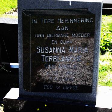 TERBLANCHE Susanna Maria nee AINSLIE 1890-1979