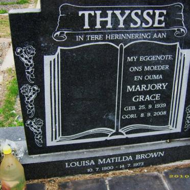 THYSSE Marjory Grace 1939-2008 :: BROWN Louisa Matilda 1900-1973