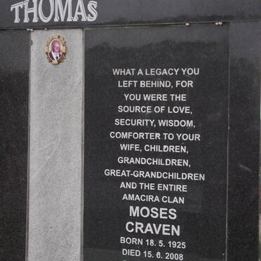 THOMAS Moses Craven 1925-2008