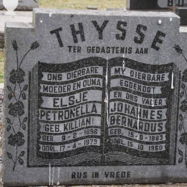 THYSSE Johannes Bernardus 1883-1960 &amp; Elsje Petronella KILLIAN 1896-1973