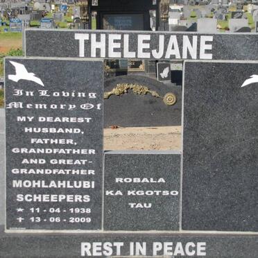 THELEJANE Mohlahlubi Scheepers 1938-2009