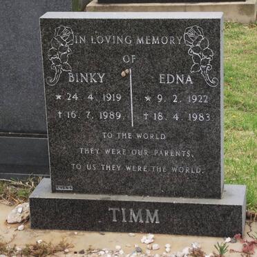 TIMM Rodney D. 1919-1989 &amp; Edna 1922-1983
