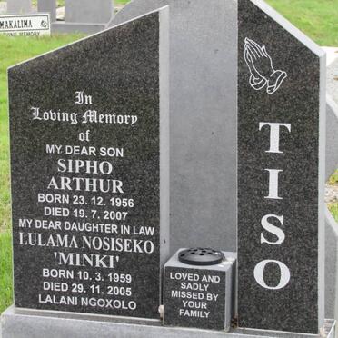 TISO Sipho Arthur 1956-2007 &amp; Lulama Nosiseko 1959-2005