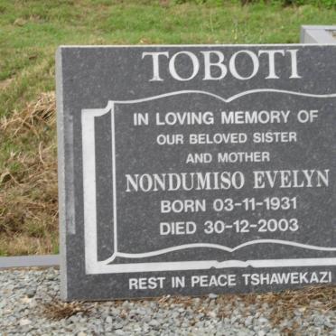 TOBOTI Nondumiso Evelyn 1931-2003
