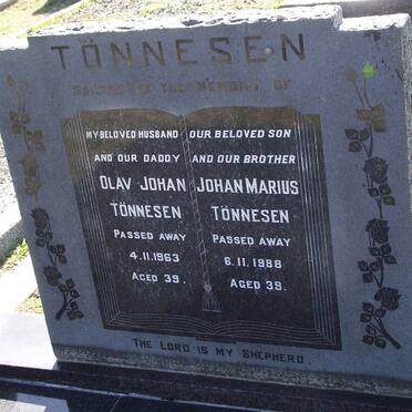 TONNESEN Olav Johan -1963 :: TONNESEN Johan Marius -1988