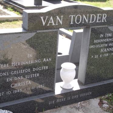 TONDER F.J., van 1918-1997 :: TONDER Christa D., van 1945-1982