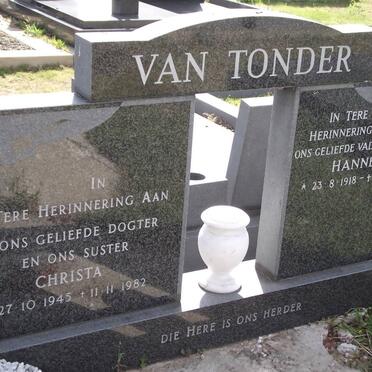 TONDER F.J., van 1918-1997 :: TONDER Christa D., van 1945-1982
