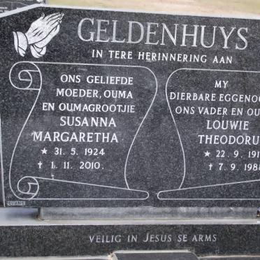 TONDER Susanna Margaretha, van formerly GELDENHUYS 1924-2010 :: GELDENHUYS Louwie Theodorus 1913-1988