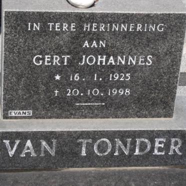 TONDER Gert Johannes, van 1925-1998
