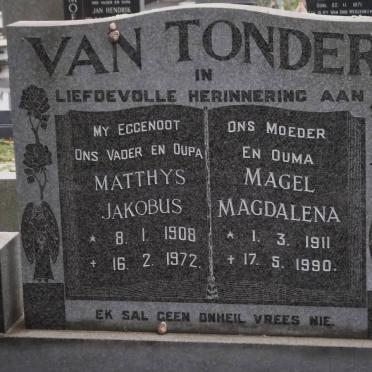 TONDER Matthys Jakobus, van 1908-1972 &amp; Magel Magdalena 1911-1990