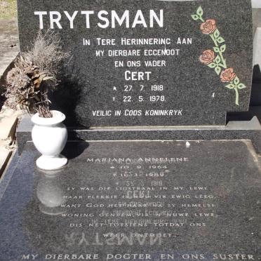 TRYTSMAN Gert 1918-1978 :: TRYTSMAN Mariana Annelene 1964-1989